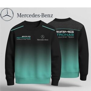 Mercedes-Benz Black and Green Crewneck Sweater